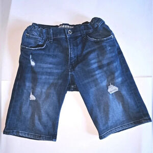 Stretch Denim Distressed Jean Shorts